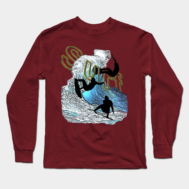 Surf Wave Long Sleeve T-Shirt by KZK101